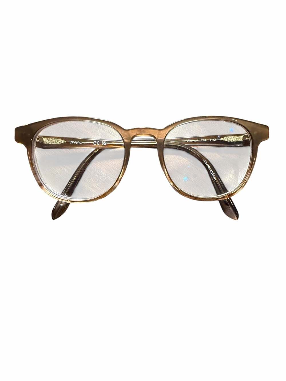 Dragon DR2035 51-20-145 Eyeglasses Frames Clear Translucent brown acetate frame